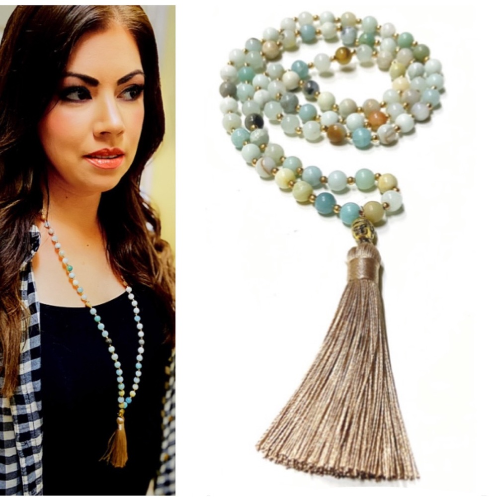🧘‍♀️Bohemian Amazonite Stone Buddha Necklace